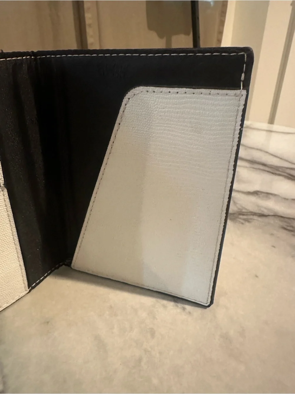 Victoria's Secret White Textured Passport Wallet with Metal Logo